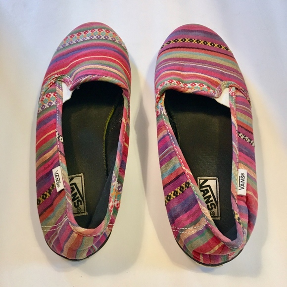 VANS Multi-color Stripe Slip-on Sneakers Size 6.5 - Picture 4 of 8